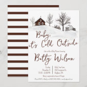 Baby het is Koud Buiten, het Baby shower van het W Kaart (Voorkant / Achterkant)