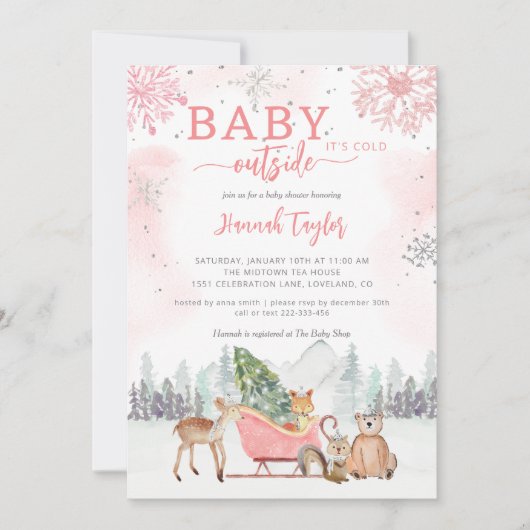 Baby Het is koud buiten het Baby shower van het wi Kaart (Voorkant)