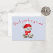 Baby Het is koud buiten het Beer Dank u kaarten Notitiekaartje (Voorkant / Achterkant in situ)