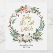 baby Het is koud buiten het etiket van de Kerstmis (Enkel label)