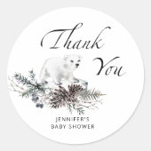 Baby het is koud buiten het groene. ronde sticker (Voorkant)