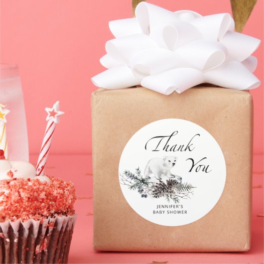 Baby het is koud buiten het groene. ronde sticker (Feest)