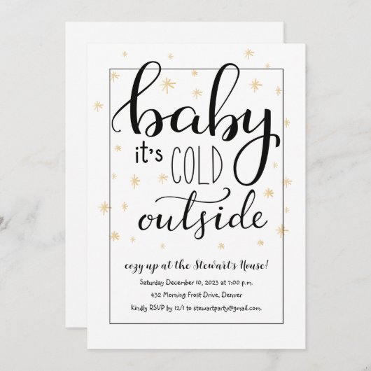 Baby Het is koud buiten het kerstfeest Kaart (Voorkant / Achterkant)