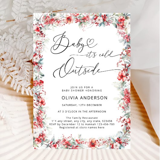 Baby het is koud buiten het moderne bloemenBaby sh Kaart