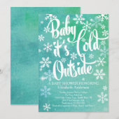 Baby Het is koud buiten het neutrale Baby shower Kaart (Voorkant / Achterkant)