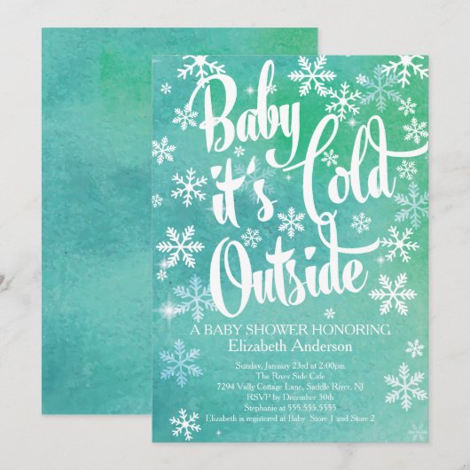 Baby Het is koud buiten het neutrale Baby shower Kaart (Voorkant / Achterkant)