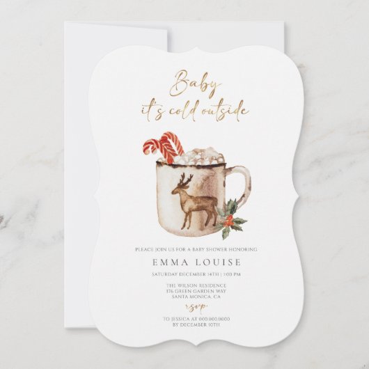 Baby Het is koud buiten het warme cacaoBaby shower Kaart (Voorkant)