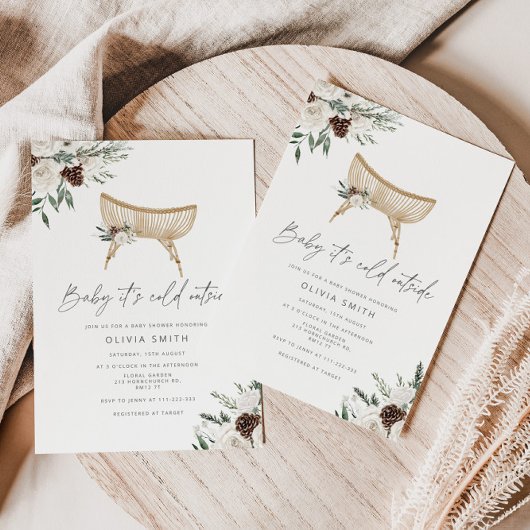 Baby Het is koud buiten het Winter Boho baby showe Kaart