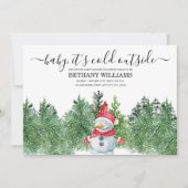 Baby het is koud buiten het WinterBaby shower Snow Kaart (Voorkant)