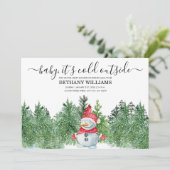 Baby het is koud buiten het WinterBaby shower Snow Kaart (Staand voorkant)