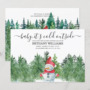 Baby het is koud buiten het WinterBaby shower Snow Kaart