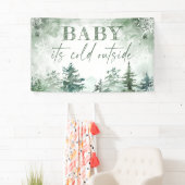 Baby Het is koud buiten het winterbos Spandoek (Insitu)