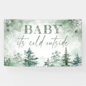 Baby Het is koud buiten het winterbos Spandoek (Horizontaal)