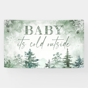 Baby Het is koud buiten het winterbos Spandoek