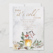 Baby het is koud buiten het winterse baby shower i kaart (Voorkant)