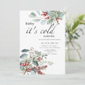 Baby het is koud buiten het winterse baby shower i kaart (Staand voorkant)