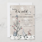 Baby het is koud buiten het winterse baby shower i kaart (Voorkant)