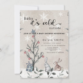 Baby het is koud buiten het winterse baby shower i kaart
