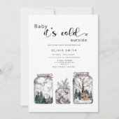 Baby het is koud buiten het winterse baby shower i kaart (Voorkant)