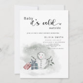 Baby het is koud buiten het winterse baby shower i kaart (Voorkant)