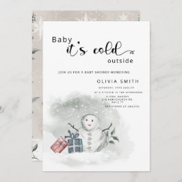 Baby het is koud buiten het winterse baby shower i kaart