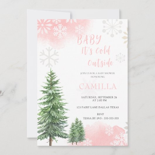 Baby Het is koud buiten het winterse Baby shower Kaart (Voorkant)