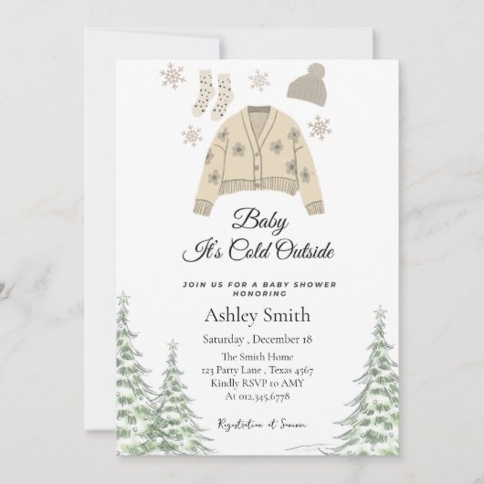 Baby Het is koud buiten het winterse baby shower Kaart
