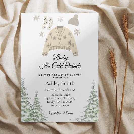 Baby Het is koud buiten het winterse baby shower Kaart