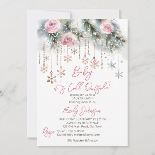 Baby Het is koud buiten het winterse baby shower p Kaart (Voorkant)