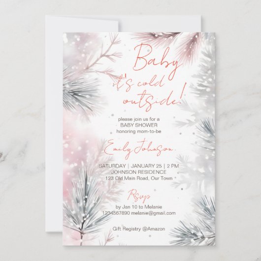 Baby Het is koud buiten het winterse baby shower p Kaart (Voorkant)