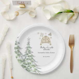 Baby Het is koud buiten het winterse baby shower Papieren Bordje