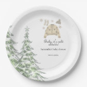 Baby Het is koud buiten het winterse baby shower Papieren Bordje (Voorkant)