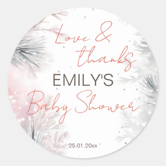 Baby Het is koud buiten het winterse baby shower Ronde Sticker (Voorkant)