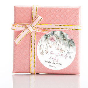 Baby Het is koud buiten het winterse baby shower Ronde Sticker