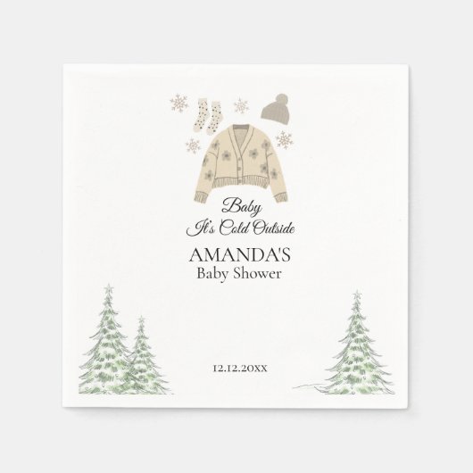 Baby Het is koud buiten het winterse baby shower Servet (Voorkant)