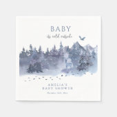 Baby Het is koud buiten het winterse sneeuwbos Servet (Voorkant)