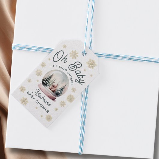 Baby Het is koud buiten het wintersneeuwBaby showe Cadeaulabel