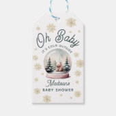 Baby Het is koud buiten het wintersneeuwBaby showe Cadeaulabel (Voorkant)