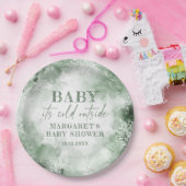 Baby Het is koud buiten het winterwoud Papieren Bordje (Feest)
