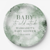 Baby Het is koud buiten het winterwoud Papieren Bordje (Voorkant)