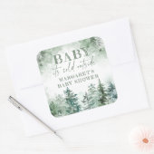 Baby Het is koud buiten het winterwoud Vierkante Sticker (Envelop)