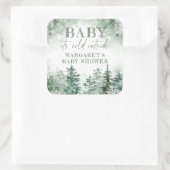 Baby Het is koud buiten het winterwoud Vierkante Sticker (Tas)