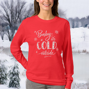 Baby Het is koud buiten Holiday Red T-shirt