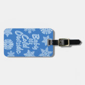 Baby Het is koud buiten Icy Blue, bevroren sneeuwv Bagagelabel (Voorkant horizontaal)