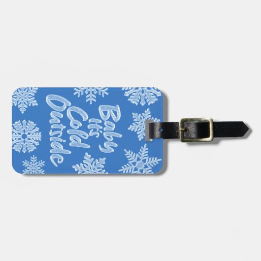 Baby Het is koud buiten Icy Blue, bevroren sneeuwv Bagagelabel (Voorkant horizontaal)