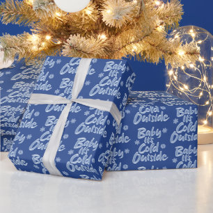Baby Het is koud buiten Icy Blue, gevroren kerstmi Cadeaupapier
