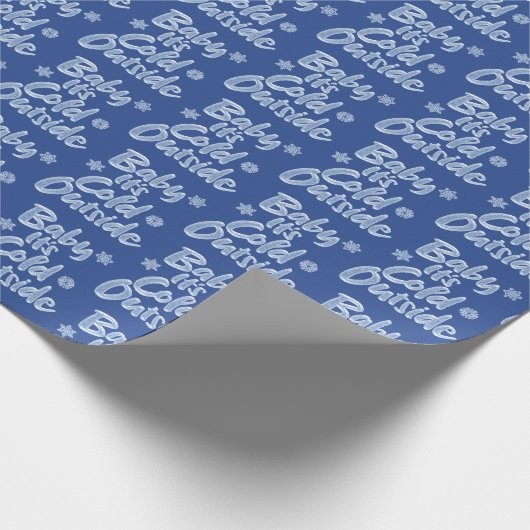 Baby Het is koud buiten Icy Blue, gevroren kerstmi Cadeaupapier (Hoek)