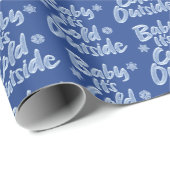 Baby Het is koud buiten Icy Blue, gevroren kerstmi Cadeaupapier (Rol Hoek)