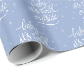 Baby Het is koud buiten in Serenity Blue Cadeaupapier (Rol Hoek)