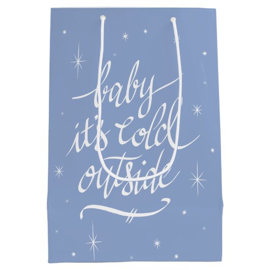 Baby Het is koud buiten in Serenity Blue Medium Cadeauzakje (Achterkant)